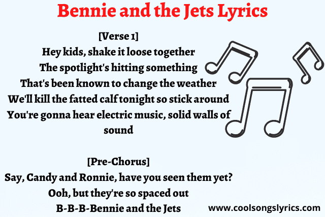 Bennie and The Jets Lyrics English Text